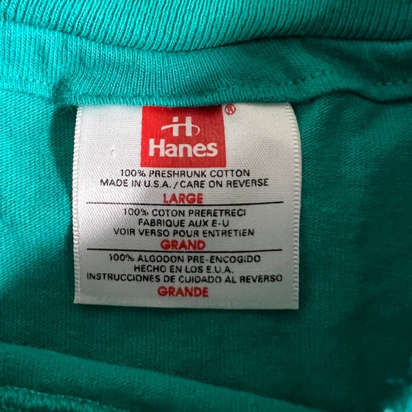 VTG Knight Crest T Shirt Mens Large Teal Family Single Shield Stitch Made in USA - Picture 11 of 14